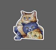 Cats Snuggling Sticker Mosiac Waterproof