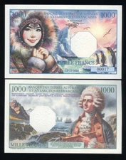French Southern and Antarctic Lands, 1000 Francs, 2024, Fantasy Art Banknote F