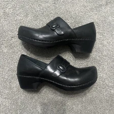 Dansko Black Leather Professional Slip On Shoe  | Size 39