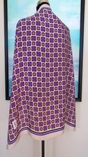 VTG Yves Saint Laurent Purple Tile Medallion Silk Scarf