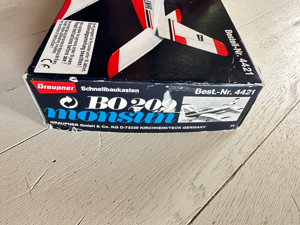 Graupner 4421 Bo 209 Monsun Gummimotormodell Rarität Vintage - Bild 2 von 4