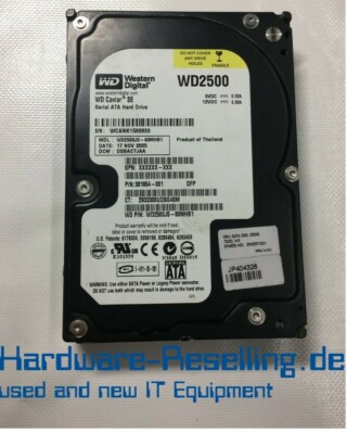 WD SATA 3,5'' 250GB - 7200RPM - 8MB - 150Mb/s - WD2500JS-60MHB1 381654-001 