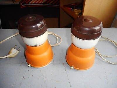 ANCIEN MOULIN A CAFE ELECTRIQUE MOULINEX ORANGE LOT DE 2 ETAT DE FONCTIONNEMENT - Photo 1/4