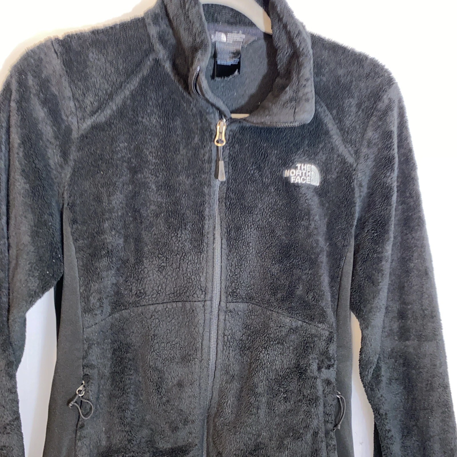 north-face fleece full zip mock neck fuzzy jacket