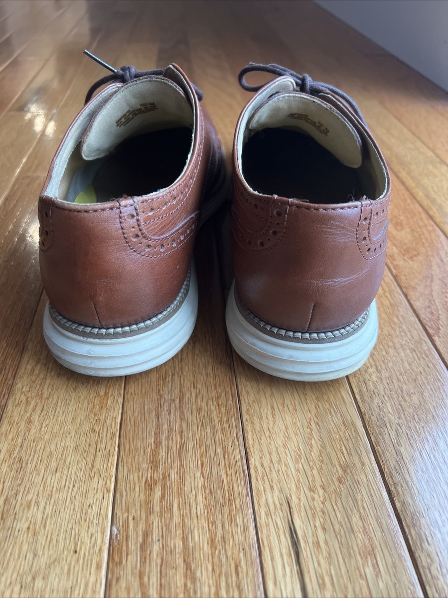 Cole Haan Grand OS Mens Size 10M Wing Tip Shoes C20778 Brown EUC