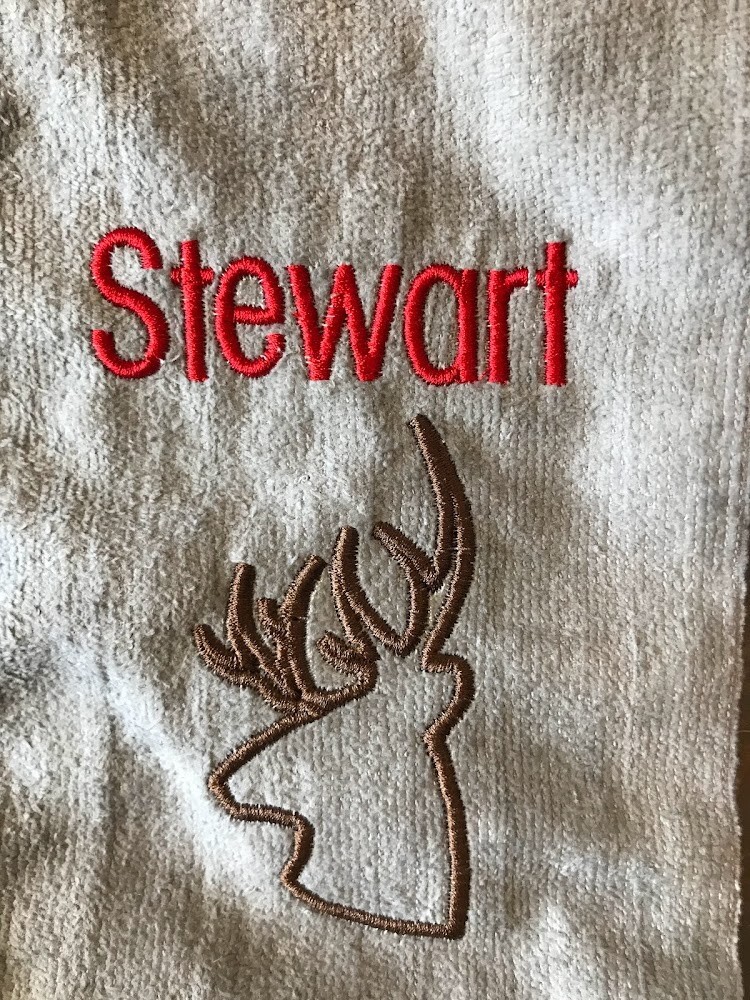 Embroidered Shooting Towels, Personalized With Name, Black ￼ velour, 16&rdquo; X 24&rdquo;