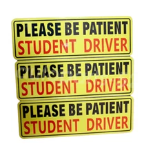 3 Pcs Car Signs Student Driver Magnet Please Be Patient Car Bumper Sticker Decal
