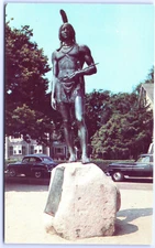 Postcard Massachusetts Statue of Massasoit Native American Plymouth UNP  B9
