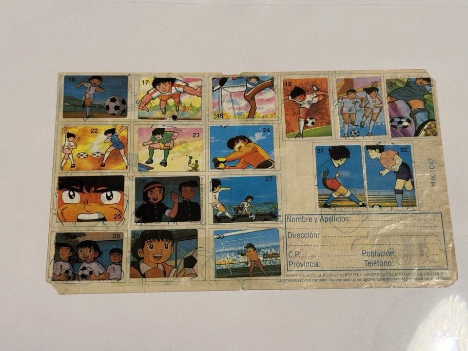 CAPTAIN TSUBASA BUBBLE GUM NUEVO CHICLE CAMPEONES OLIVER Y BENJI STICKER ALBUM  - Image 2 of 4