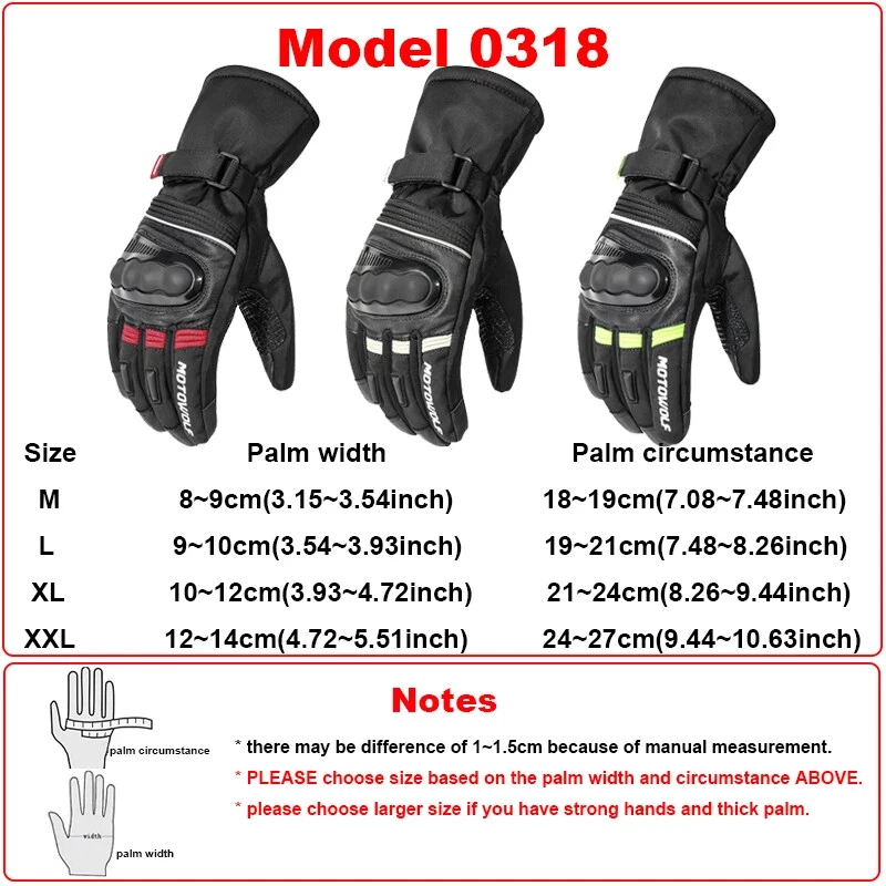 Warm Winter Motorcycle Gloves Waterproof Windproof Reflective Touch Long Riding - Image 2 of 4