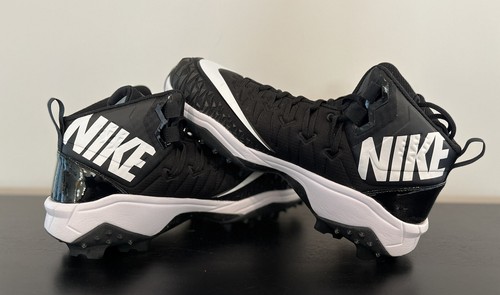 Size 13 WIDE NIKE FORCE SAVAGE PRO SHARK RUBBER CLEATS BLACK WHITE 923311-010 - Picture 2 of 6