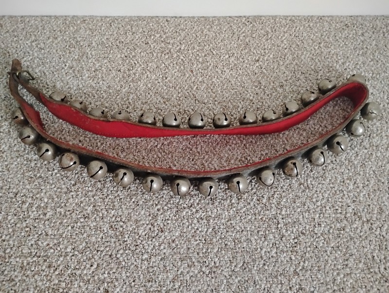 Vintage Brass Sleigh bells on Leather Strap