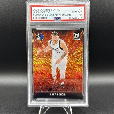 2024-25 Panini Donruss Optic - Express Lane Luka Dončić #6 Red Shimmer Prizm /75