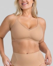 Honeylove CrossOver Wireless Contour Bra Sand Size Large 38 B/C