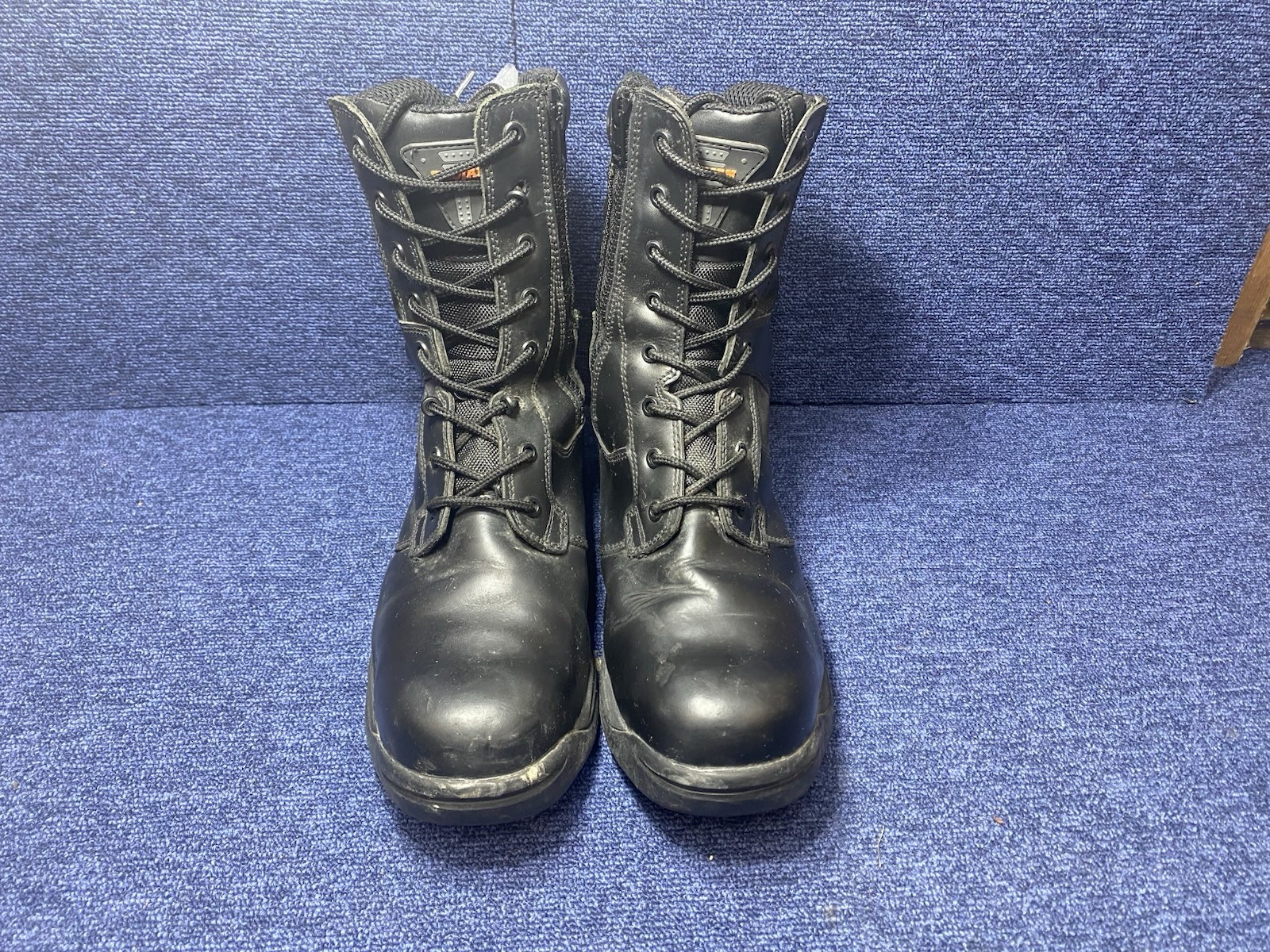 SIZE UK 11  - Trojan Black Leather Safety Boot Tall - Steel Toe image 2