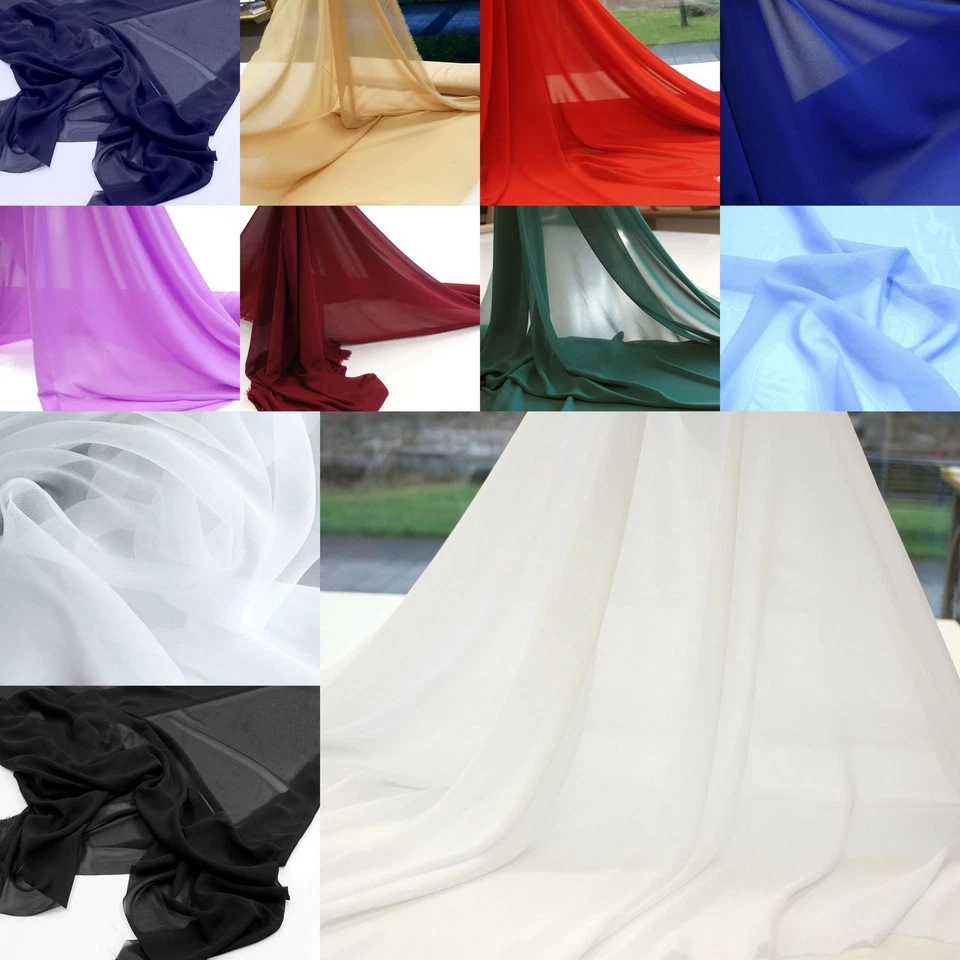CHIFFON Stoff weich superfein fließend fallend pflegeleicht Kleid Bluse Gardine - Bild 2 von 4