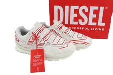 DIESEL Men Sneakers S-Pendhio Lc EU42.5 White Almond Toe Pull On Low Trainers