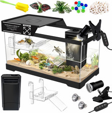 Aquatic Turtle Tank Kit Lamp Filter, Upgrade PC Turtle Tank Starter Kit with Adj