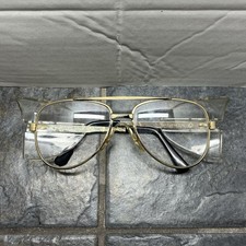 Bouton Aviator Style Safety Glasses With Side Shields Vintage Tawain Gold Tone