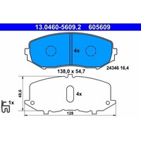 Ate 13.0460-5609.2 Bremsbelagsatz