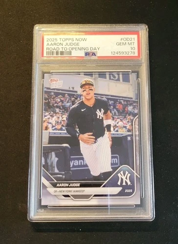 💎 2025 Topps Now Aaron Judge #OD21 Road to Opening Day Yankees PSA 10