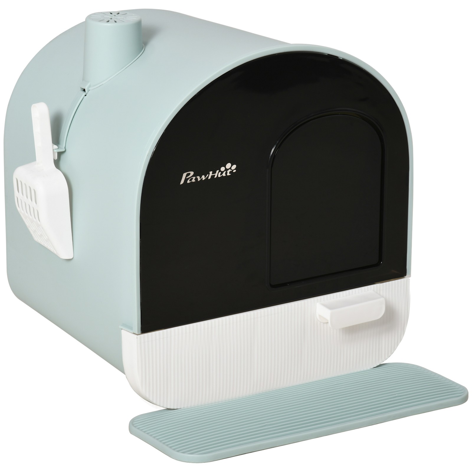 W/ Lid, Covered Litter Box W/ Scoop Filter, 17"x17"x18.5", Green