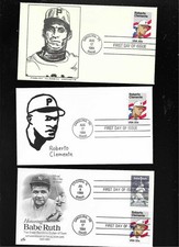 US FDC FIRST DAY # 2097 ROBERTO CLEMENTE  1984 BASEBALL  LOT OF 3