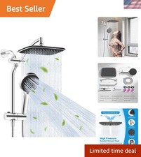 10" Rain Shower Head with Handheld, High Pressure Boosting Rainfall Showerhea...