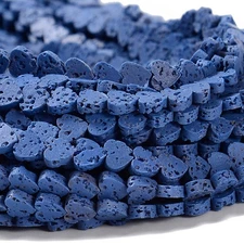 Blue Lava Gemstone Love Heart 6MM Loose Beads (D643)