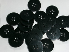 LOT 22 Black 1-INCH round 4-hole flat BUTTONS, NEW