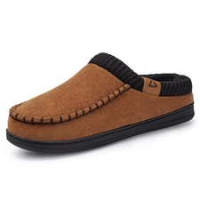 Slippers for Men Memory Foam Indoor Outdoor Moccasin House Shoes Slip-on Comf...