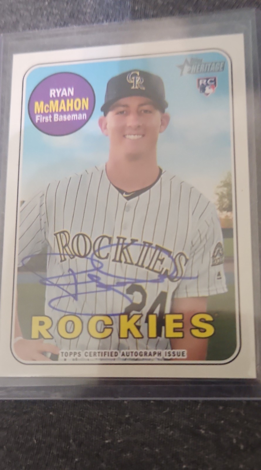 2018 Topps Heritage - Real One Autographs Ryan McMahon #ROA-RM (AU, RC)