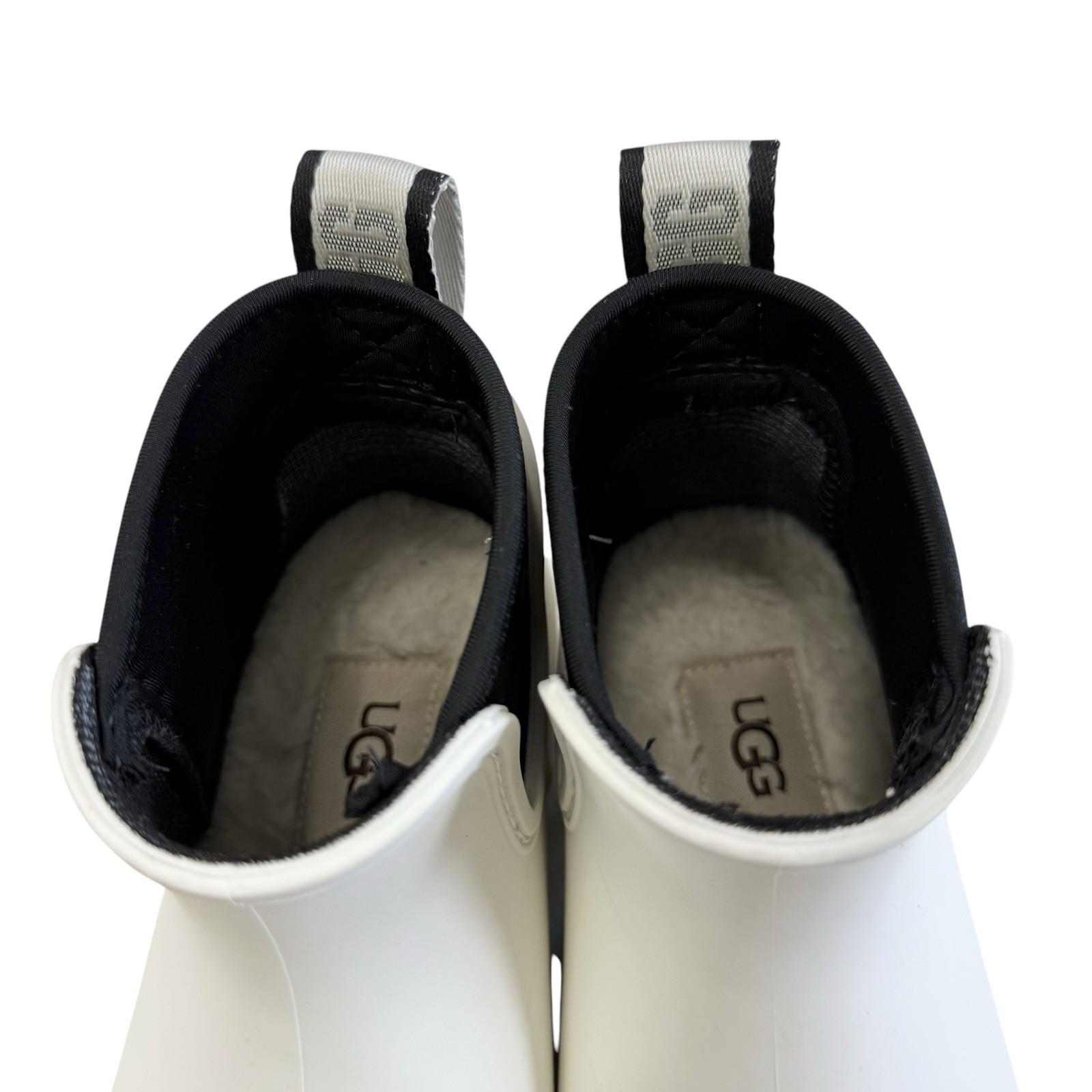 UGG Women's White Droplet Rain Ankle Boots, Size 5, New image 6