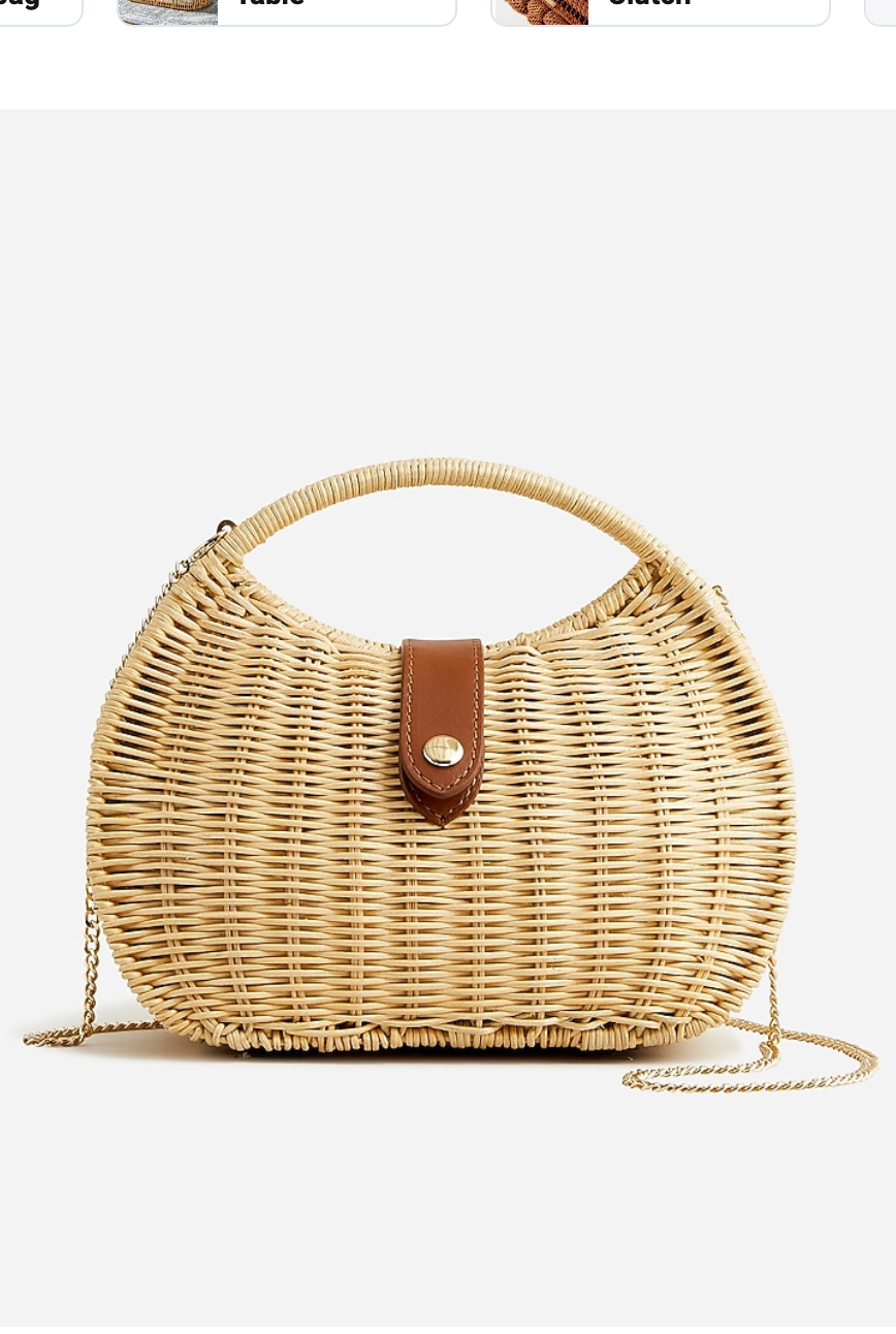 J CREW semmicirvle  RATTAN CLUTCH (PU2000THRIFTY