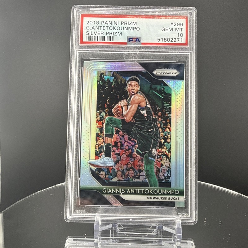 Giannis Antetokounmpo 2018 Prizm Silver Card PSA 10 Bucks
