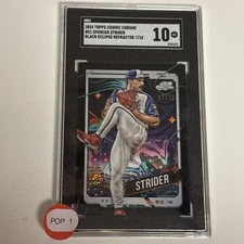 2024 Topps Cosmic Chrome Black Eclipse Refractor #51 Spencer Strider POP 1 #7/10