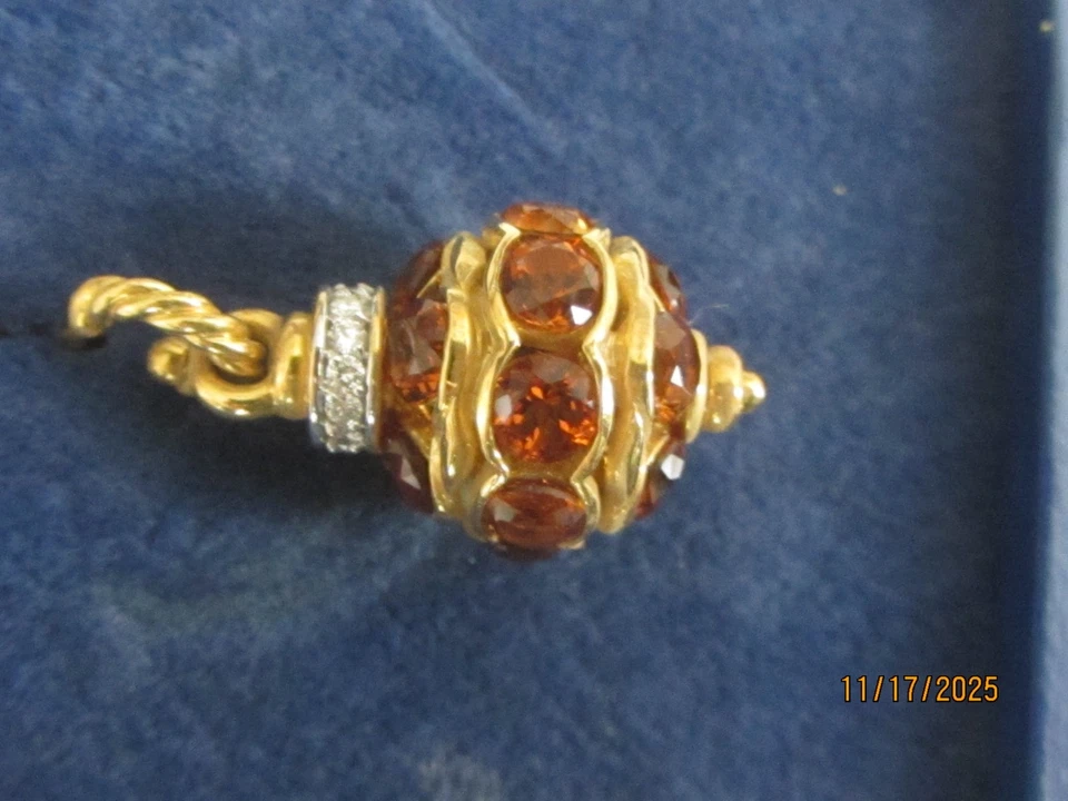 Pendientes David Yurman citrino y diamantes oro 18K. Nuevo. Hermoso y raro. Foto 3 de 4