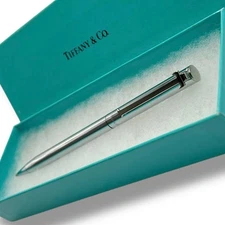 Tiffany Silver Ballpoint Pen Executive T-Clip Writing Instrument Authentic item