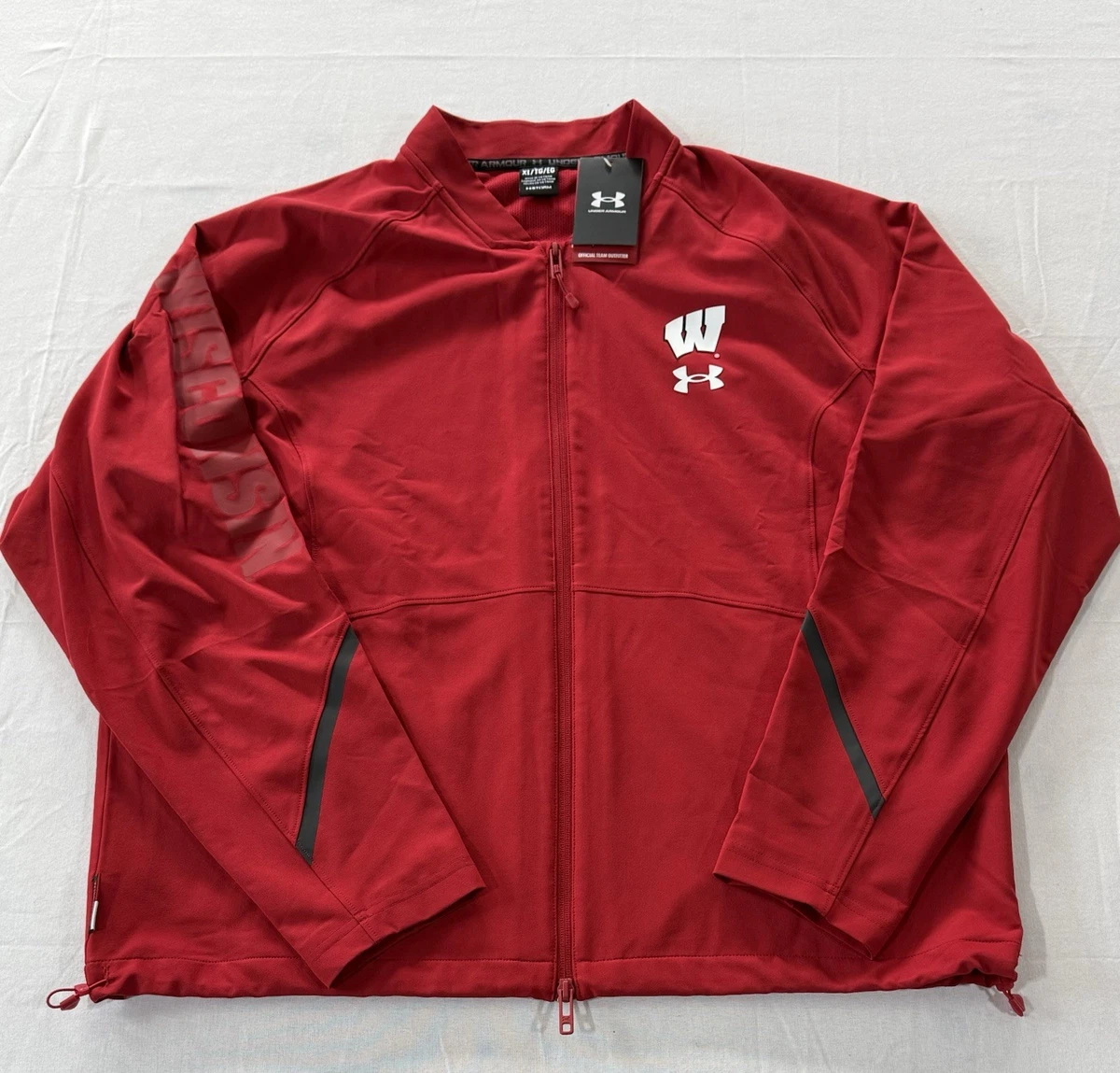 Pull Under Armour Wisconsin Badgers Rouge - Demi-fermeture éclair - Taille S - Occasion Très Bon état