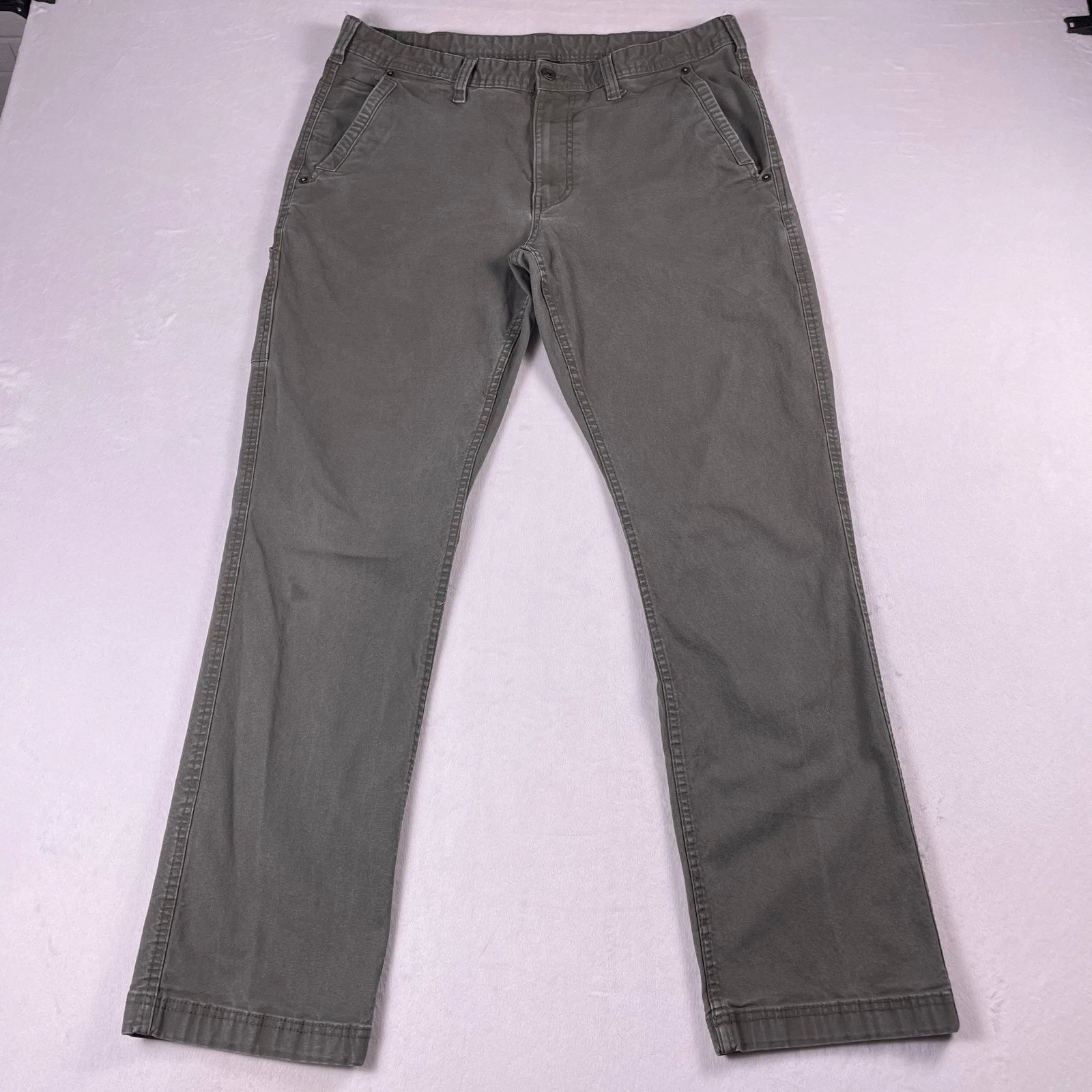 Eddie Bauer Mountain Flex Utility 2.0 Fit Pants Mens 36x34 Olive Green Canvas