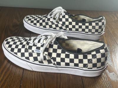 Vans Off The Wall Shoes Lace Up Black Off White Checkerboard Size Mens 13