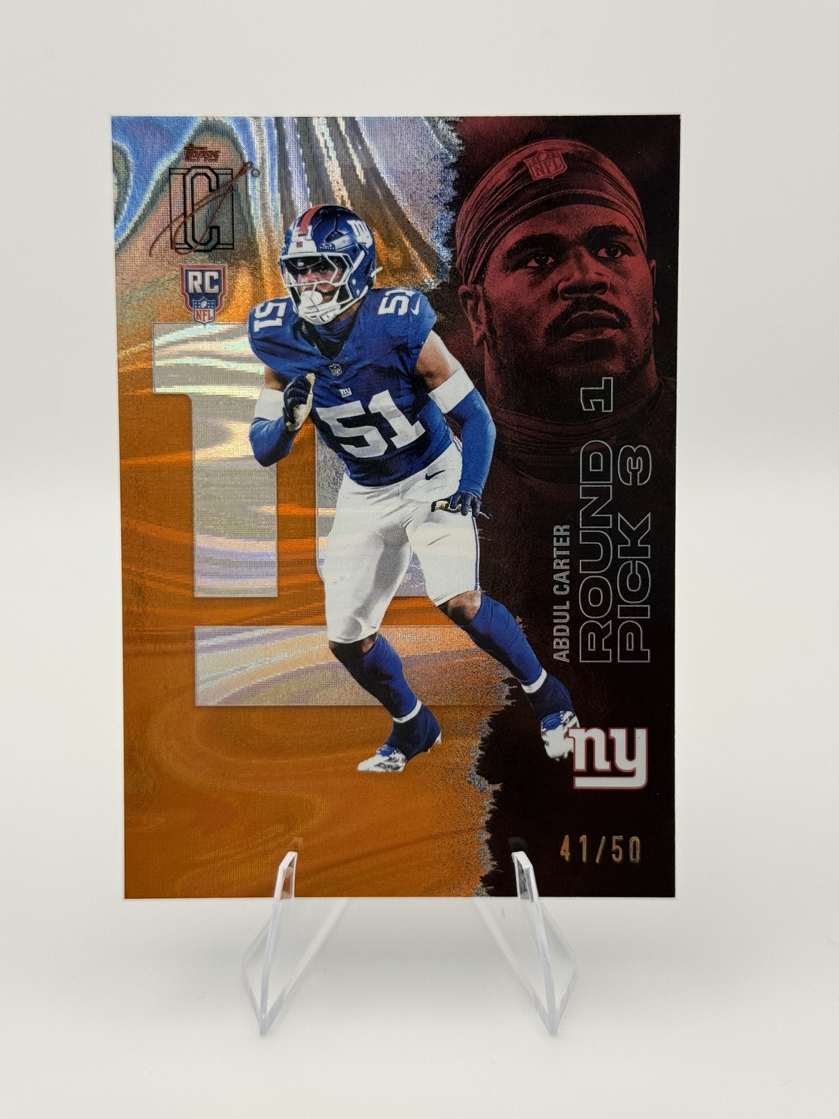 2025 Topps Signature Class Abdul Carter RC #118 Orange Lava /50