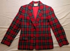 Vintage Pendleton Tartan Plaid Women's Blazer - Virgin Wool - Made In USA - Sz 6