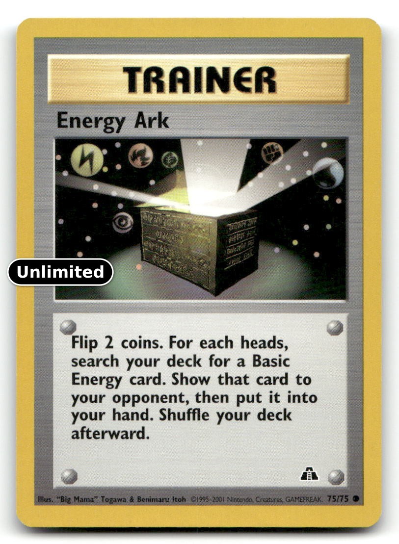 Energy Ark Unlimited Neo Discovery 75/75 LP Pokemon