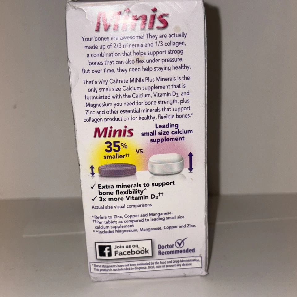 Mini comprimidos Caltrate Bone Health Advanced Minis 600+ D3 2 en 1 150 Exp12/26 Foto 3 de 4