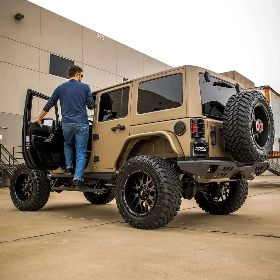 For Jeep Wrangler JK 18 Bumper Kit TrailChaser Full Width Textured Black Rear Foto 3 de 4