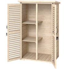 Outsunny Armadio da Giardino a 2 Ripiani in Legno di Abete 75x50x118 cm