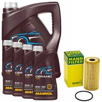 MotoröL Set Mannol 5W-30 Ceramic API SN Plus 9 Liter + ÖLfilter FüR Opel Movano