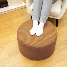 Pouf Ottoman Modern Foam Pouf Ottoman Filler Velvet Floor Pouf Round Foot Sto...