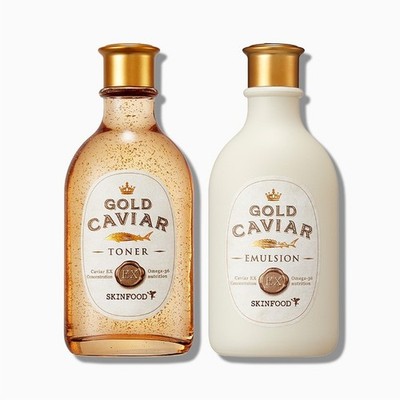 Skinfood Gold Caviar Ex Toner+Emulsion Anti-Aging Moisturizing  K-Beauty